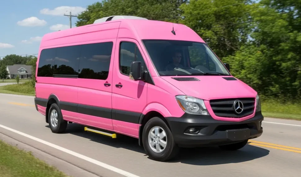 Custom Pink Mercedes Benz Sprinter Van | All Hidden Features