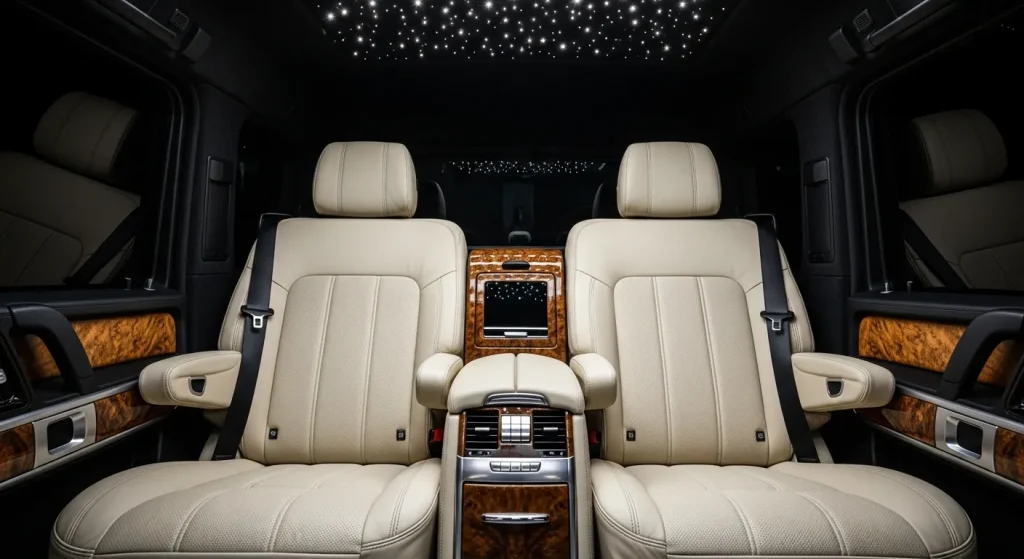 Back seats of Mercedes Benz G-Wagon