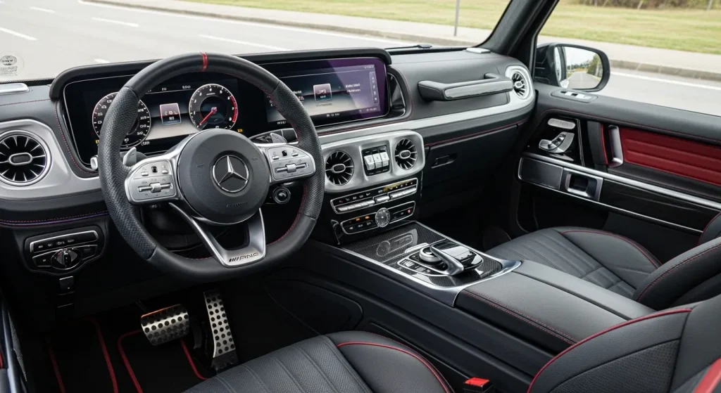 Driver View of Mercedes Benz G-Wagon