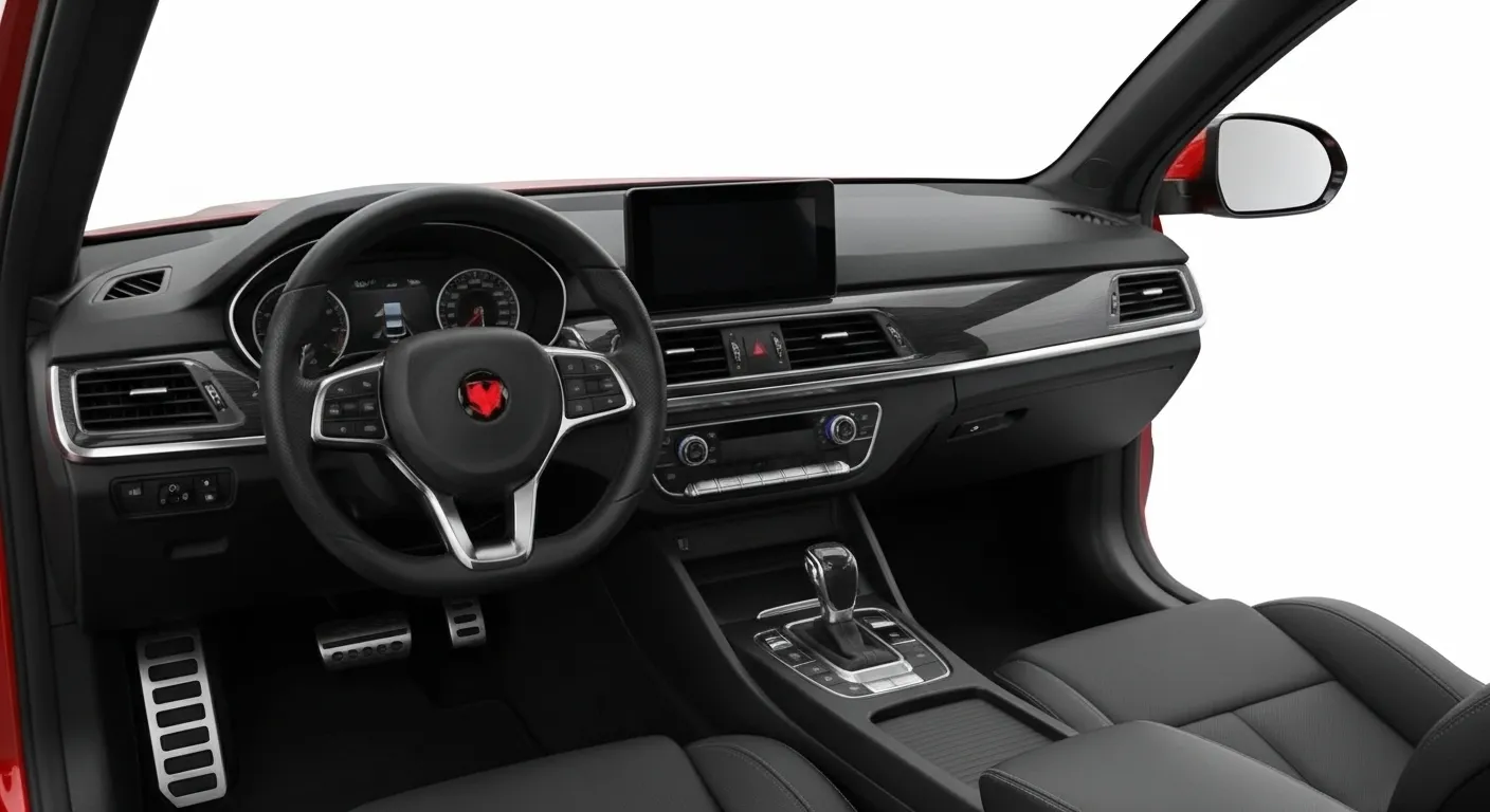 Red Ferrari Purosangue Limousine - driver side interior