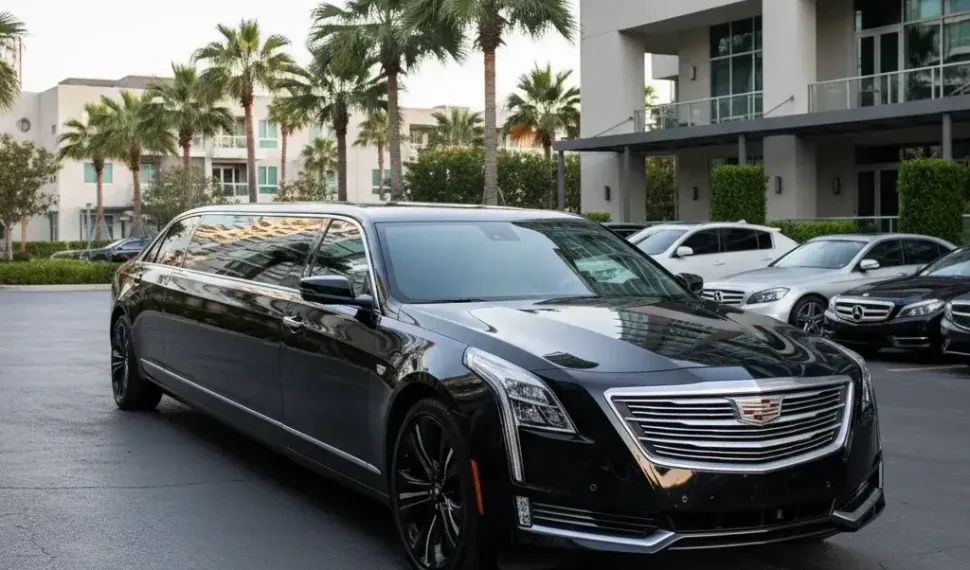 Custom Stretched Cadillac CT6-V at office parking