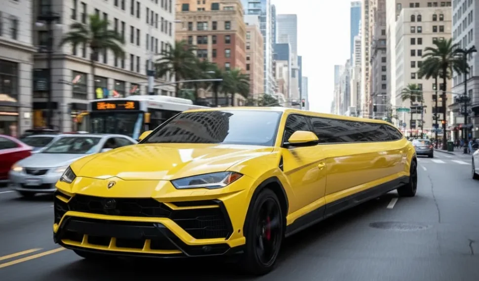 Stretched Lamborghini Urus at city