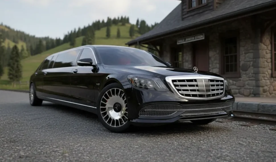 Stretched Mercedes Benz S650 on road