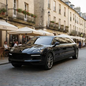 Stretched Porsche Cayenne at town