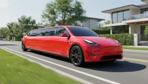 Tesla Model Y Limousine on road
