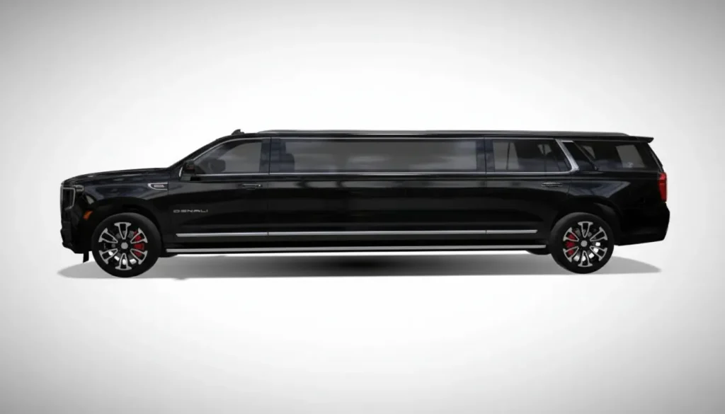 Stretched GMC Denali XL Limousine side view exterior