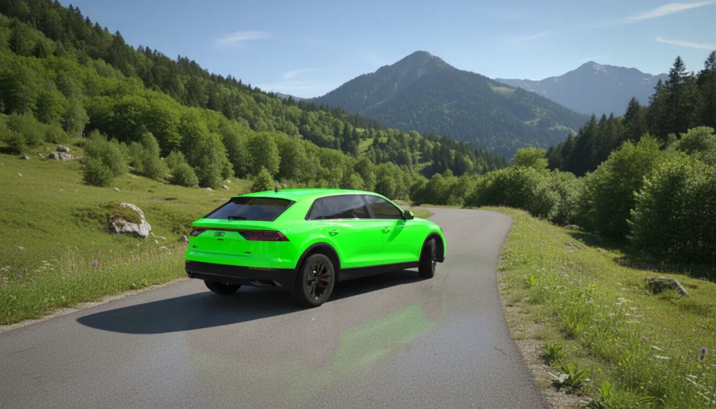 Audi Q8 standing on mountain