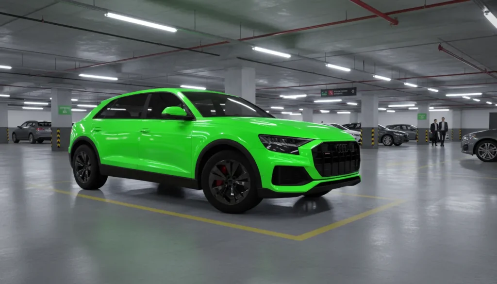 Audi Q8 standing on parking
