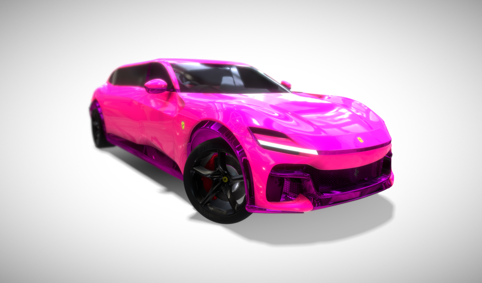 Candy Pink Ferrari Purosangue Limousine