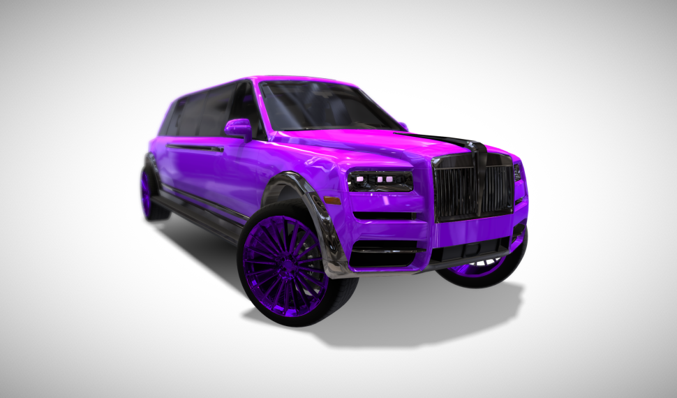 Purple Rolls Royce Cullinan Limousine