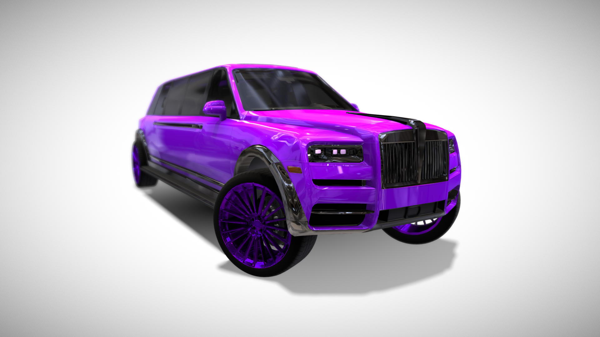 Purple Rolls Royce Cullinan Limousine