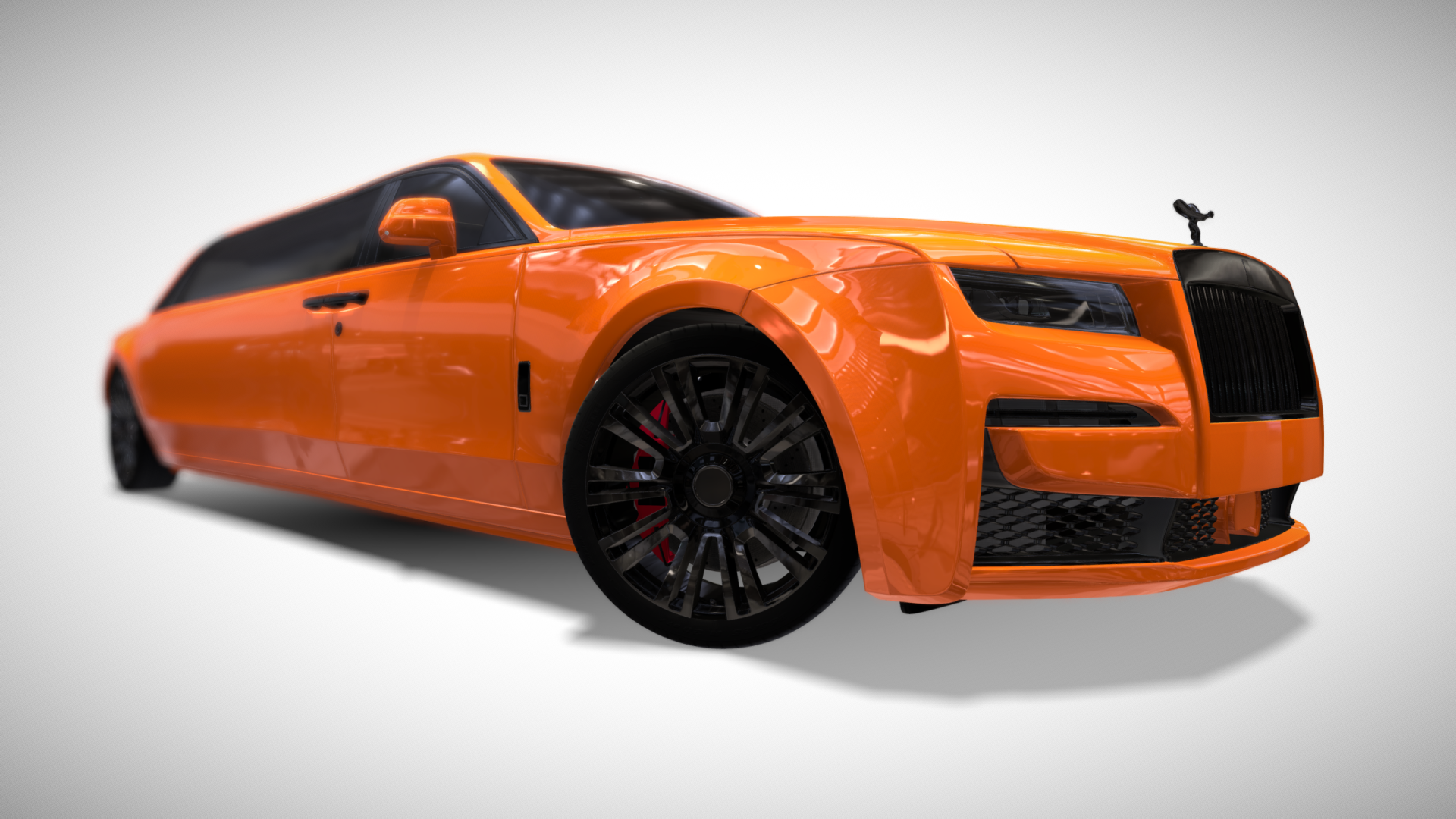 Orange Rolls Royce Ghost Limousine - Exterior Photo #3