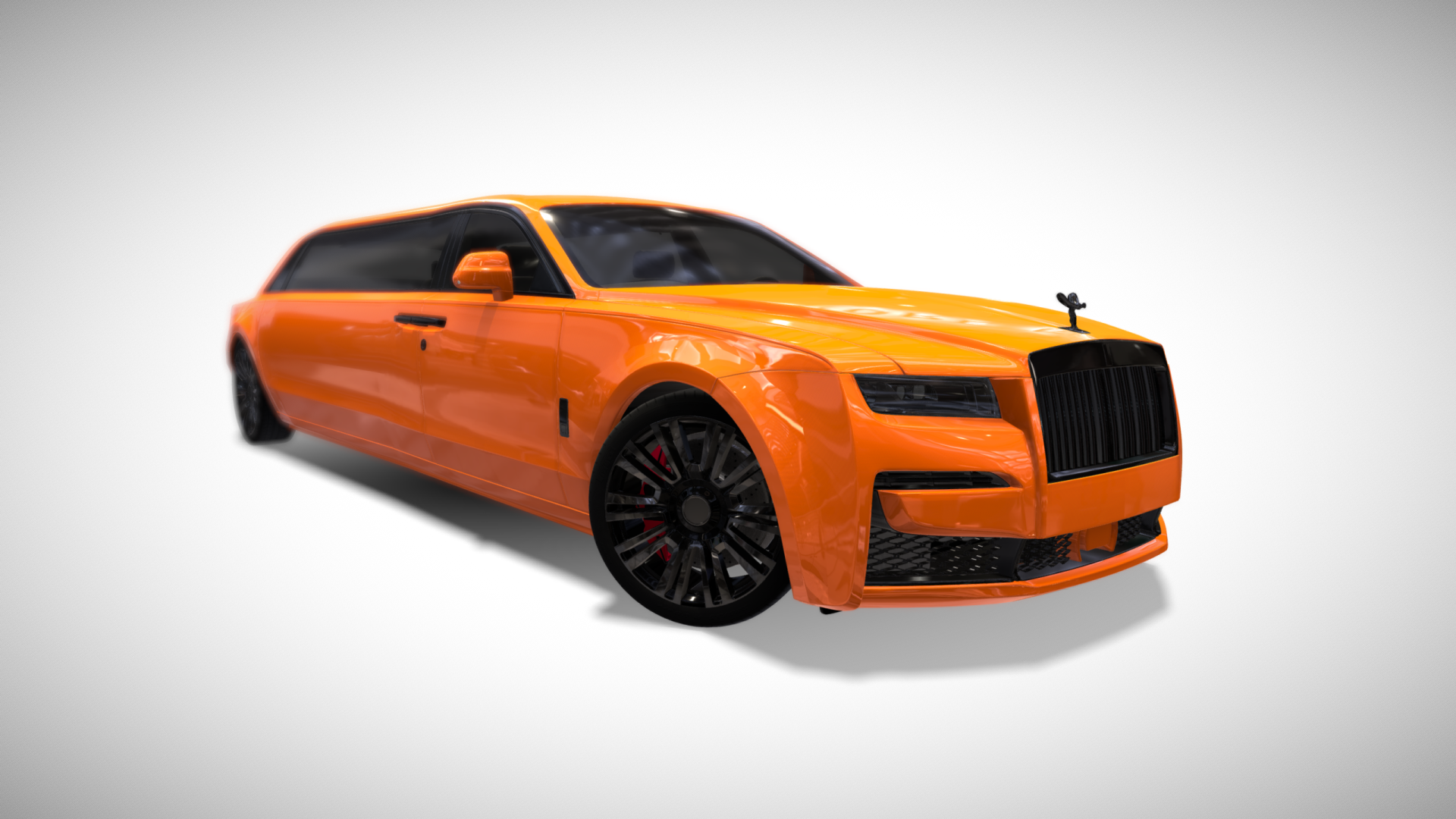 Orange Rolls Royce Ghost Limousine - Exterior Photo #1