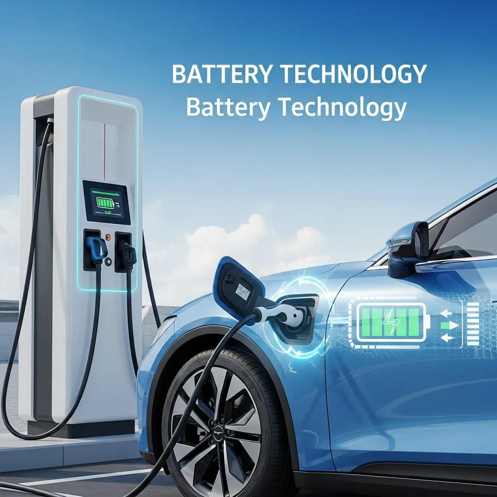 Electric vehicle charging at a modern station, highlighting advancements in battery technology
