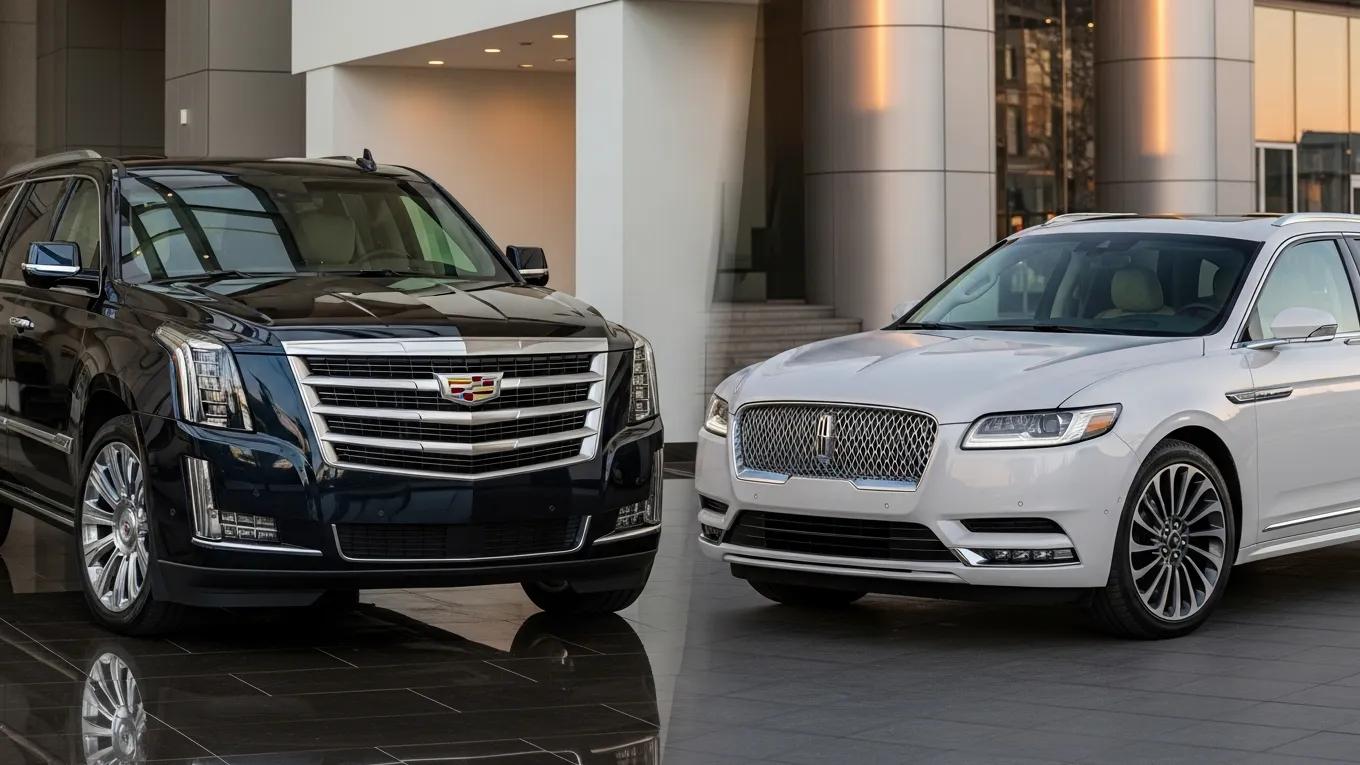 Cadillac and Lincoln luxury sedans showcasing their unique designs