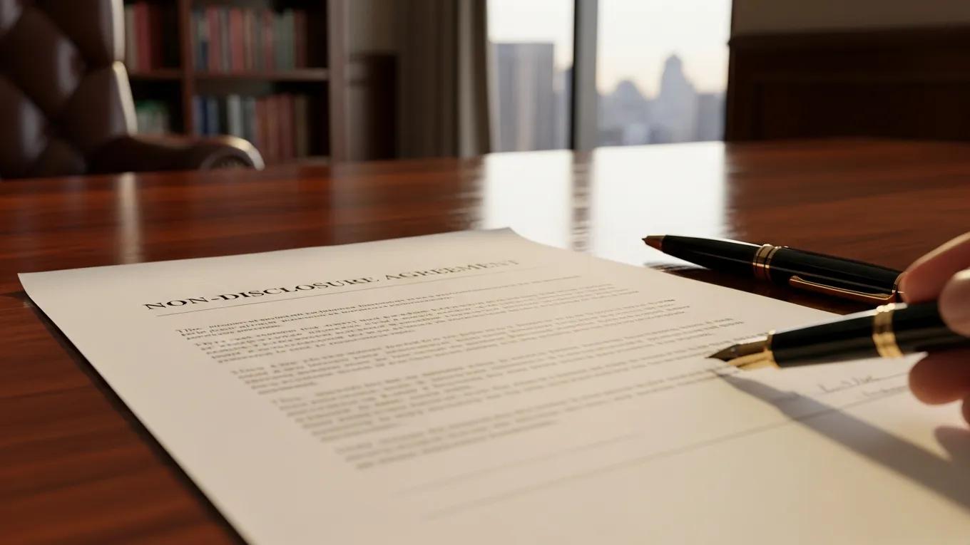 Signed non-disclosure agreement representing secure, confidential luxury vehicle projects
