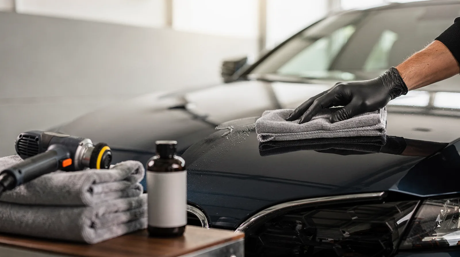 A two-bucket wash system, microfiber towels, and pH-balanced soap reduce swirl marks on delicate clear