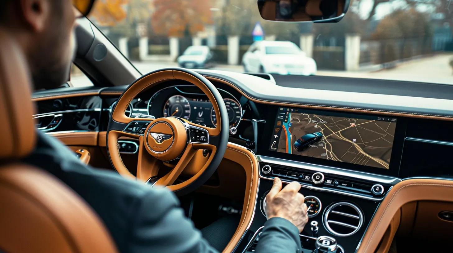 Elegant Bentley interior with chauffeur preparing for an executive client